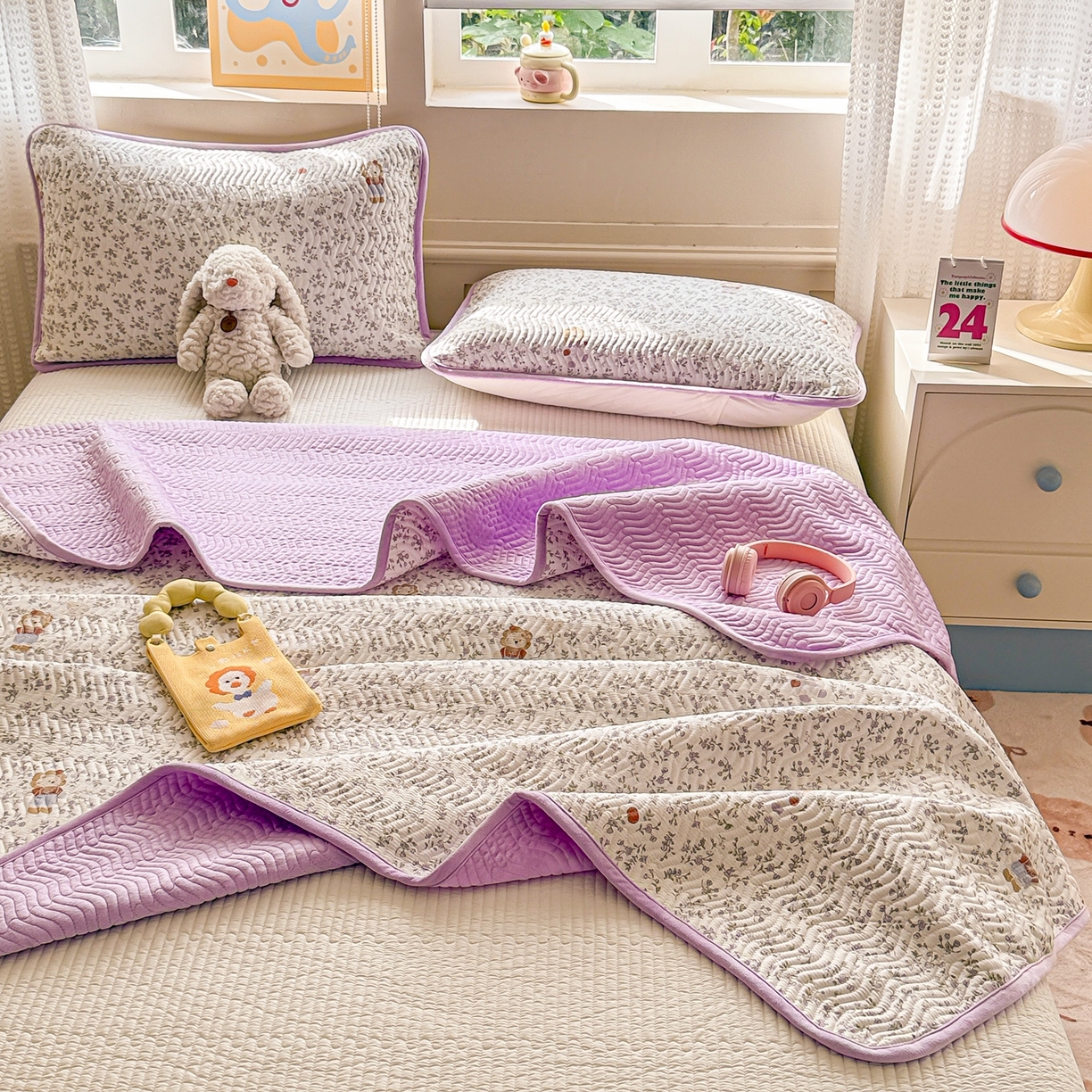 91家纺网 家纺一手货源 找家纺 布兰鸟家纺【1店】 2025新款全棉宝宝绒夹棉床盖单品床盖床盖单件（四季换面用） 阳光狮子