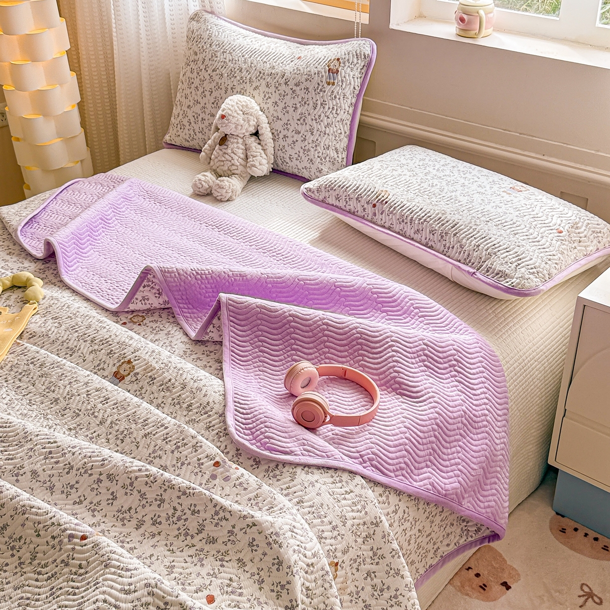 91家纺网 家纺一手货源 找家纺 布兰鸟家纺【1店】 2025新款全棉宝宝绒夹棉床盖单品床盖床盖单件（四季换面用） 阳光狮子