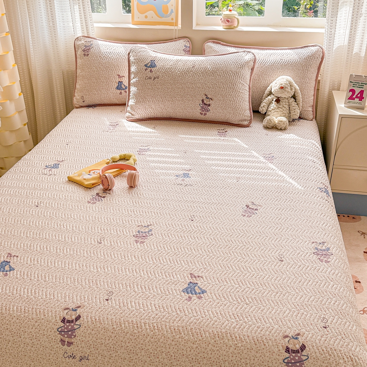 91家纺网 家纺一手货源 找家纺 布兰鸟家纺【1店】 2025新款全棉宝宝绒夹棉床盖单品床盖床盖单件（四季换面用） 美吉宠宝