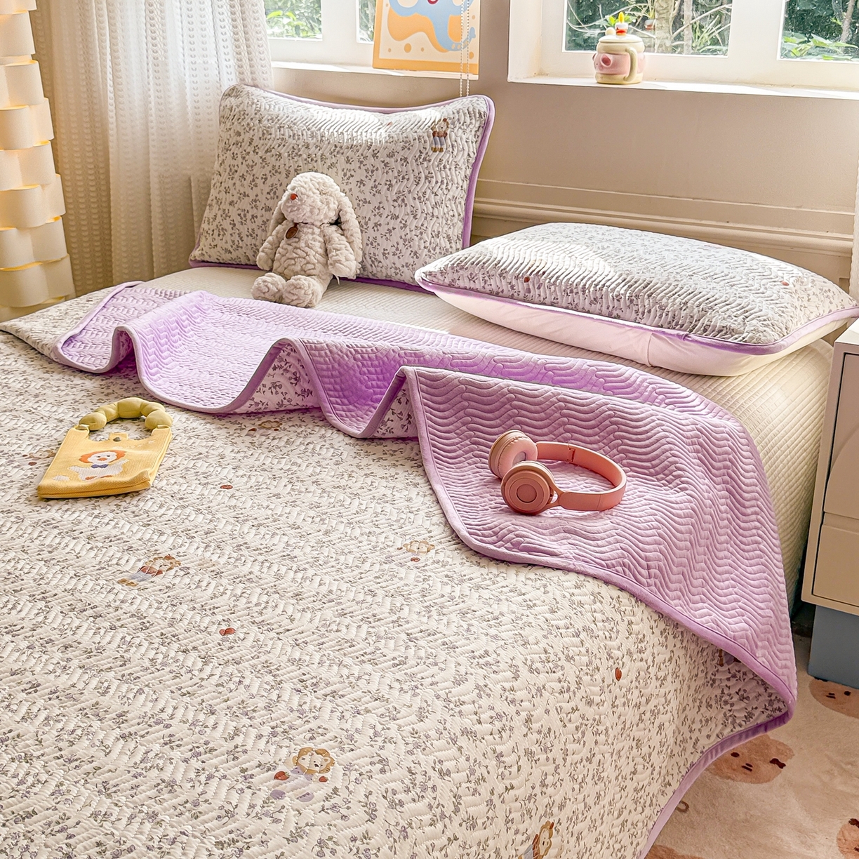 91家纺网 家纺一手货源 找家纺 布兰鸟家纺【1店】 2025新款全棉宝宝绒夹棉床盖单品床盖床盖单件（四季换面用） 阳光狮子