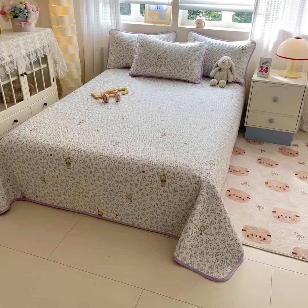 91家纺网 家纺一手货源 找家纺 布兰鸟家纺【1店】 2025新款全棉宝宝绒夹棉床盖单品床盖床盖单件（四季换面用） 阳光狮子