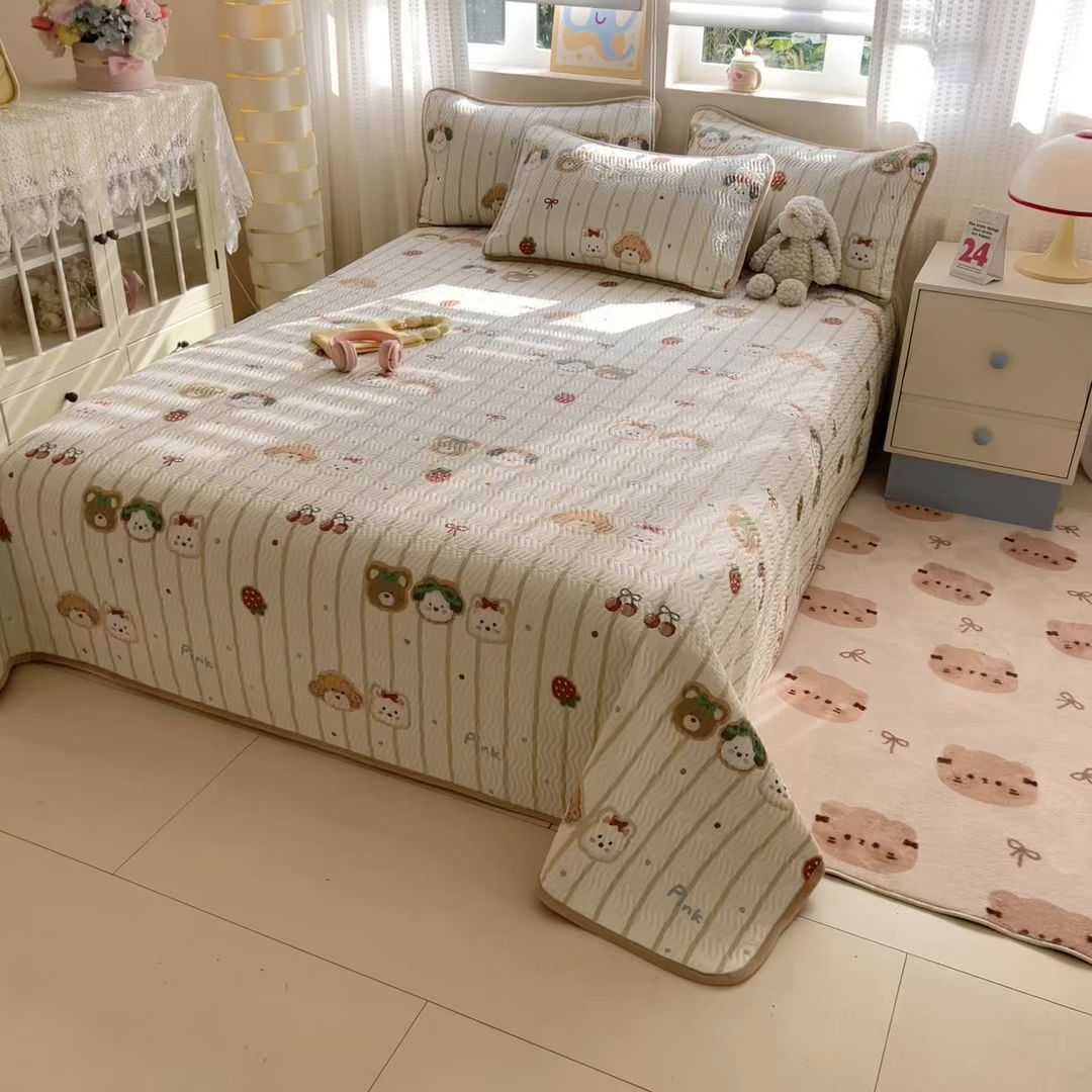 91家纺网 家纺一手货源 找家纺 布兰鸟家纺【1店】 2025新款全棉宝宝绒夹棉床盖单品床盖床盖单件（四季换面用） 达乐宝贝