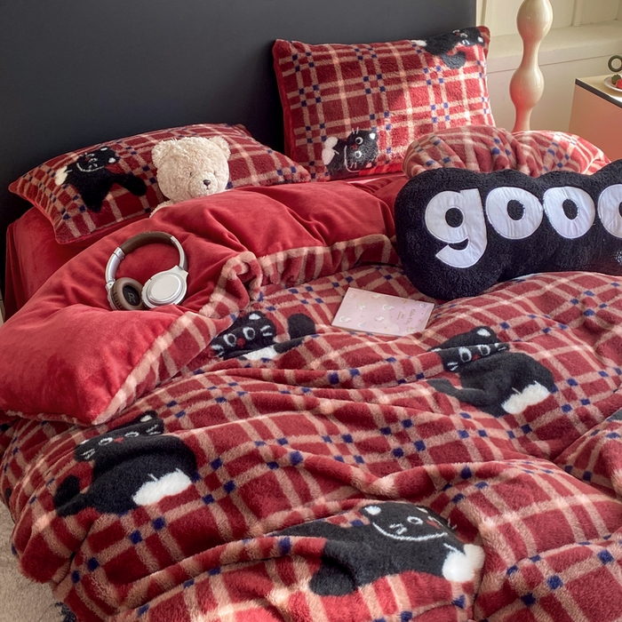 91家纺网 家纺一手货源 找家纺 （总）蝶帕家纺 2025新款兔毛绒印花四件套