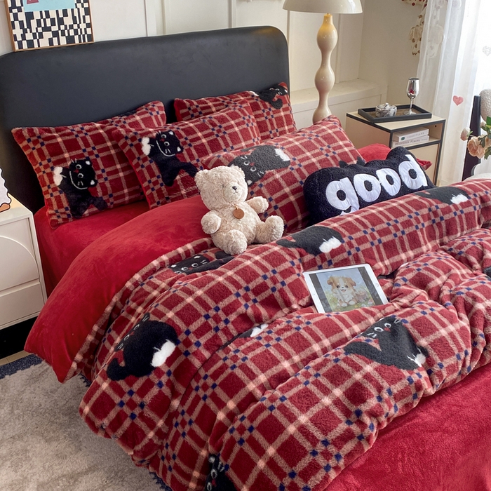 91家纺网 家纺一手货源 找家纺 （总）蝶帕家纺 2025新款兔毛绒印花四件套