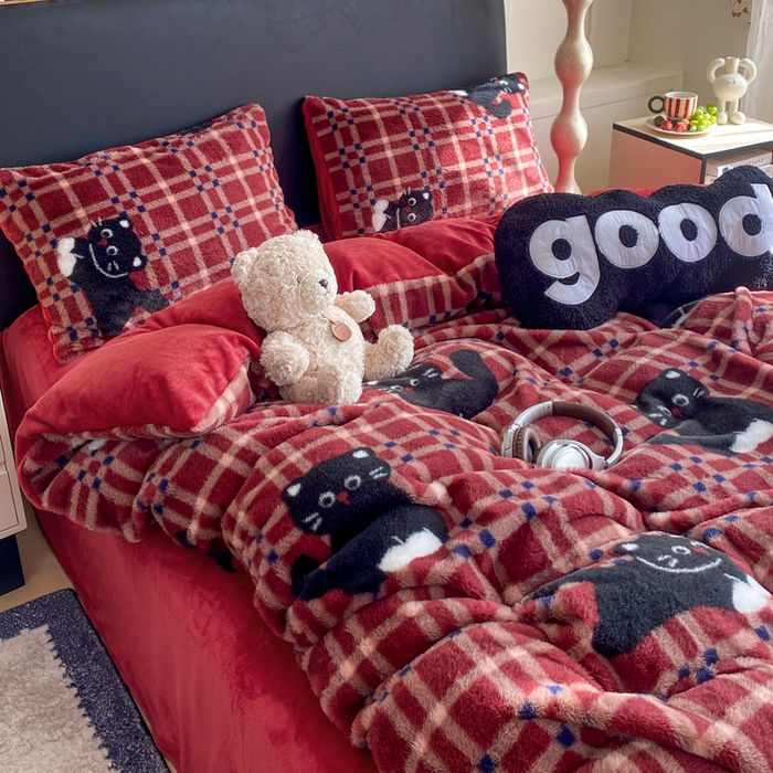 91家纺网 家纺一手货源 找家纺 （总）蝶帕家纺 2025新款兔毛绒印花四件套