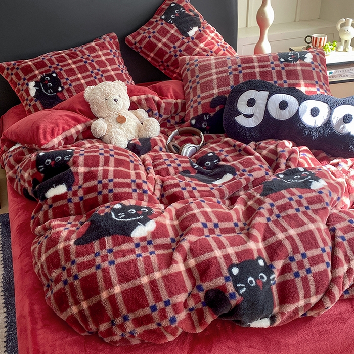 91家纺网 家纺一手货源 找家纺 （总）蝶帕家纺 2025新款兔毛绒印花四件套