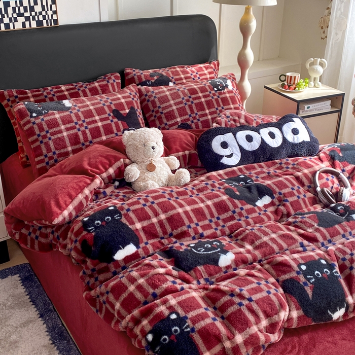 91家纺网 家纺一手货源 找家纺 （总）蝶帕家纺 2025新款兔毛绒印花四件套