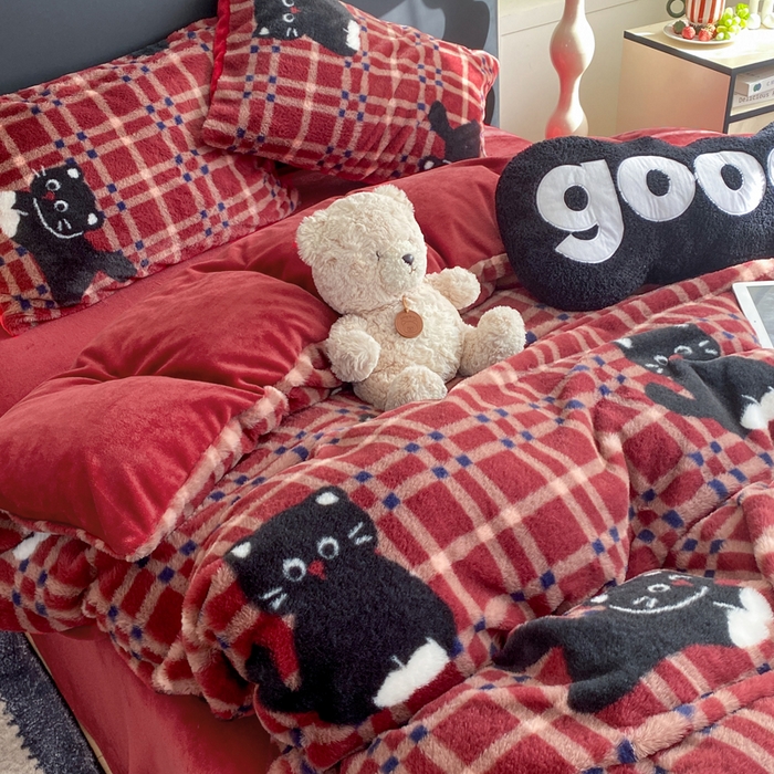 91家纺网 家纺一手货源 找家纺 （总）蝶帕家纺 2025新款兔毛绒印花四件套