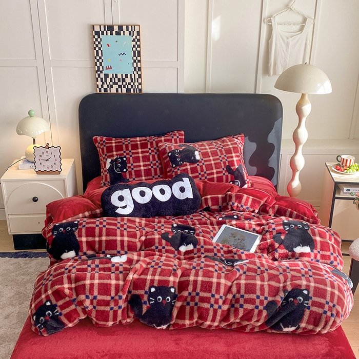 91家纺网 家纺一手货源 找家纺 （总）蝶帕家纺 2025新款兔毛绒印花四件套