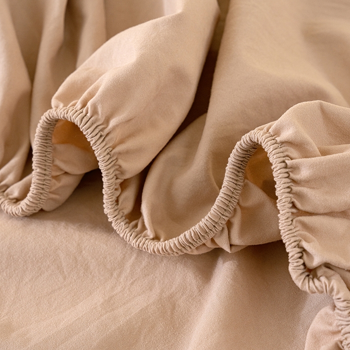 91家纺网 家纺一手货源 找家纺 （总）桔禾家纺 2025新款水洗皱皱云感棉纯色床笠