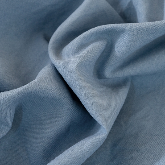 91家纺网 家纺一手货源 找家纺 桔禾家纺 2025新款水洗皱皱云感棉纯色床笠 宾利蓝