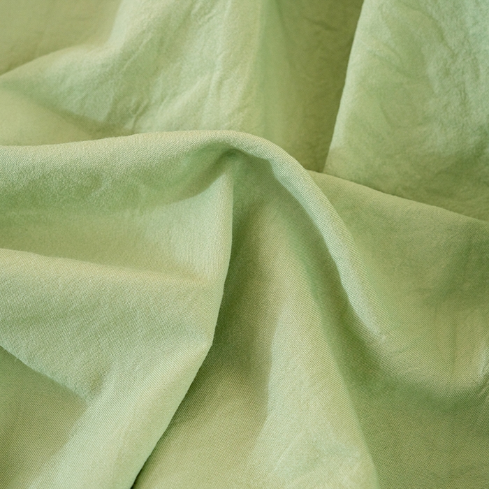 91家纺网 家纺一手货源 找家纺 桔禾家纺 2025新款水洗皱皱云感棉纯色床笠 苹果绿