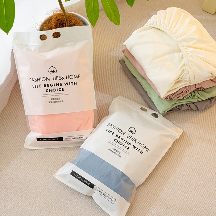 91家纺网 家纺一手货源 找家纺 桔禾家纺 2025新款水洗皱皱云感棉纯色床笠 组合