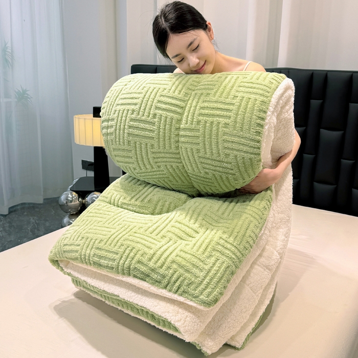 91家纺网 家纺一手货源 找家纺 （总）默忆 2025新款塔芙绒提花冬被被子被芯