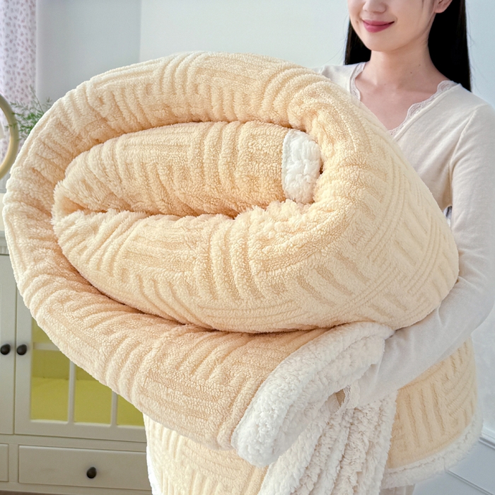 91家纺网 家纺一手货源 找家纺 （总）默忆 2025新款塔芙绒提花毛毯