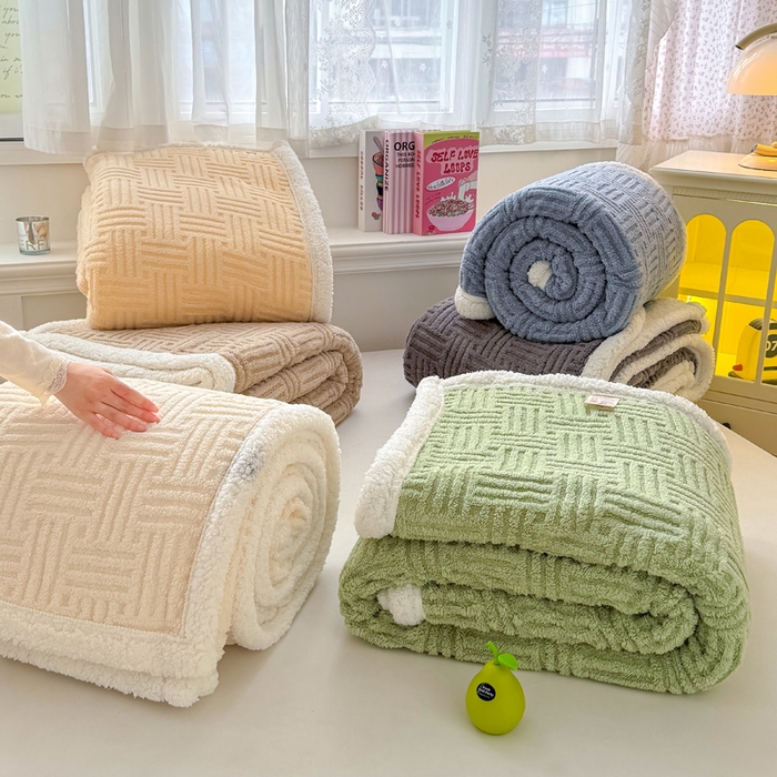 默忆 2025新款塔芙绒提花毛毯 组合