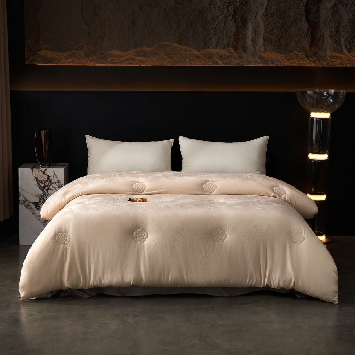 91家纺网 家纺一手货源 找家纺 （总）朴罗 （ 原岚图） 2025新款臻品色织蚕丝羊绒被被子被芯-莫奈之约