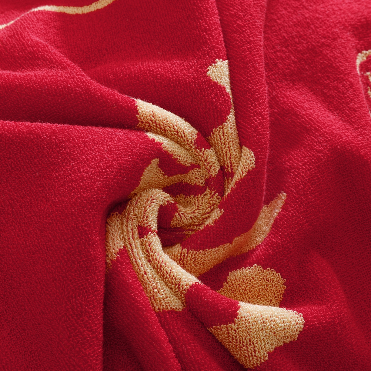 91家纺网 家纺一手货源 找家纺 爱港家纺 2025专版新款老式全棉大红枕巾结婚枕巾喜庆百福枕巾 永结同心