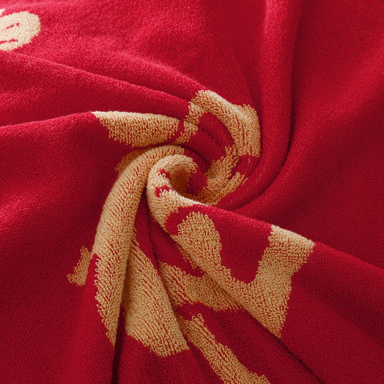 91家纺网 家纺一手货源 找家纺 爱港家纺 2025专版新款老式全棉大红枕巾结婚枕巾喜庆百福枕巾 锦绣花福