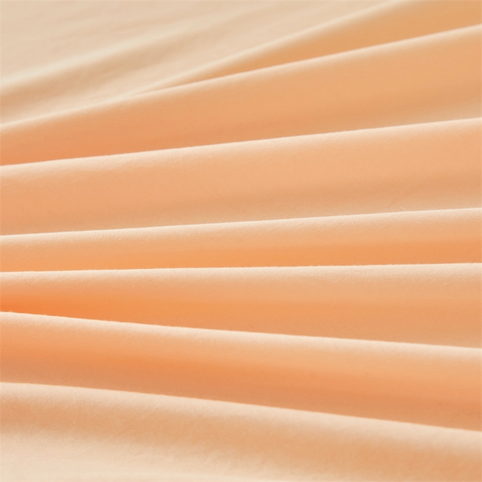 91家纺网 家纺一手货源 找家纺 缦绣阁家纺 2025新款水洗棉刺绣纯色床裙三件套跨境外贸传供 郁金花-暖阳桔