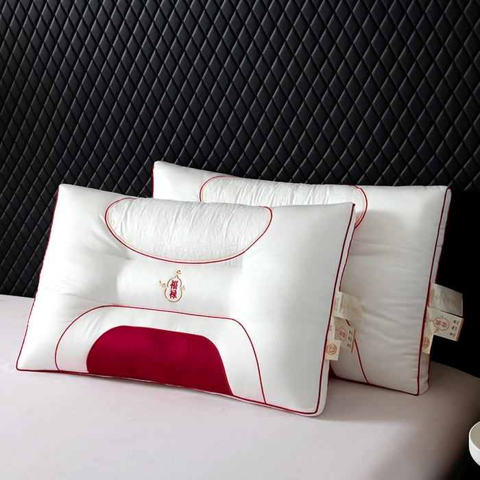 91家纺网 家纺一手货源 找家纺 （总）糖果枕芯 2025新款婚庆枕芯新中式福禄绣花护颈枕