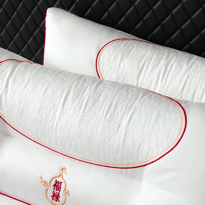 91家纺网 家纺一手货源 找家纺 （总）糖果枕芯 2025新款婚庆枕芯新中式福禄绣花护颈枕