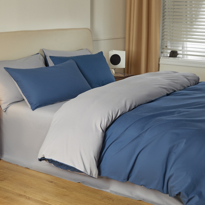 91家纺网 家纺一手货源 找家纺 卓越家纺 2025新款全棉加厚磨毛四件套 午夜蓝宝