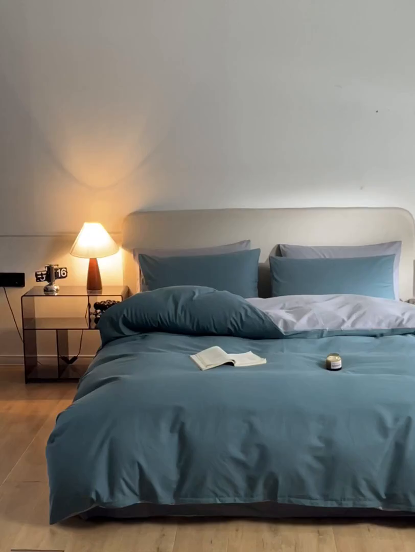 91家纺网 家纺一手货源 找家纺 卓越家纺 2025新款全棉加厚磨毛四件套 碧落星辰