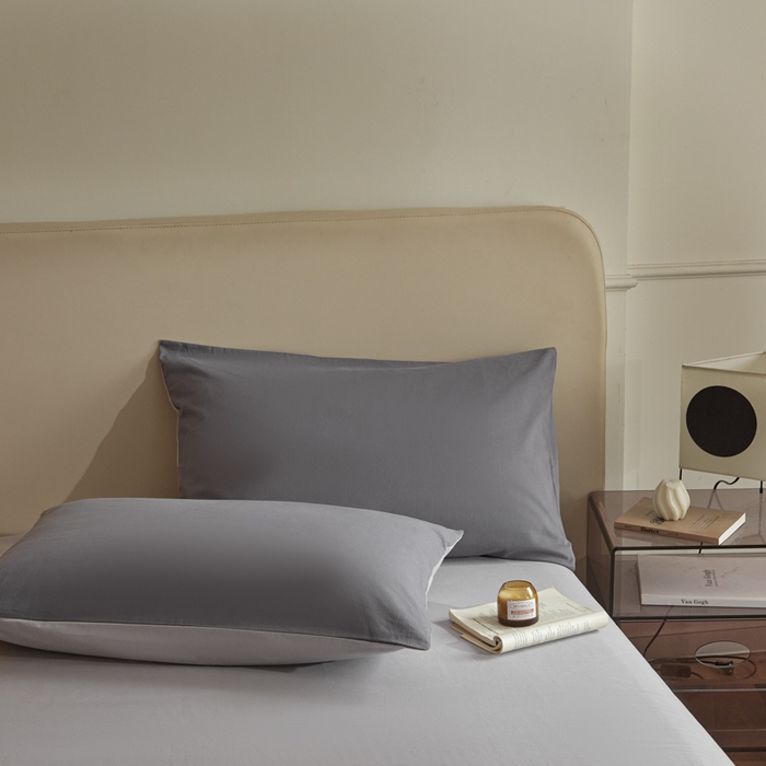 91家纺网 家纺一手货源 找家纺 卓越家纺 2025新款全棉加厚磨毛四件套 冰岩烟木