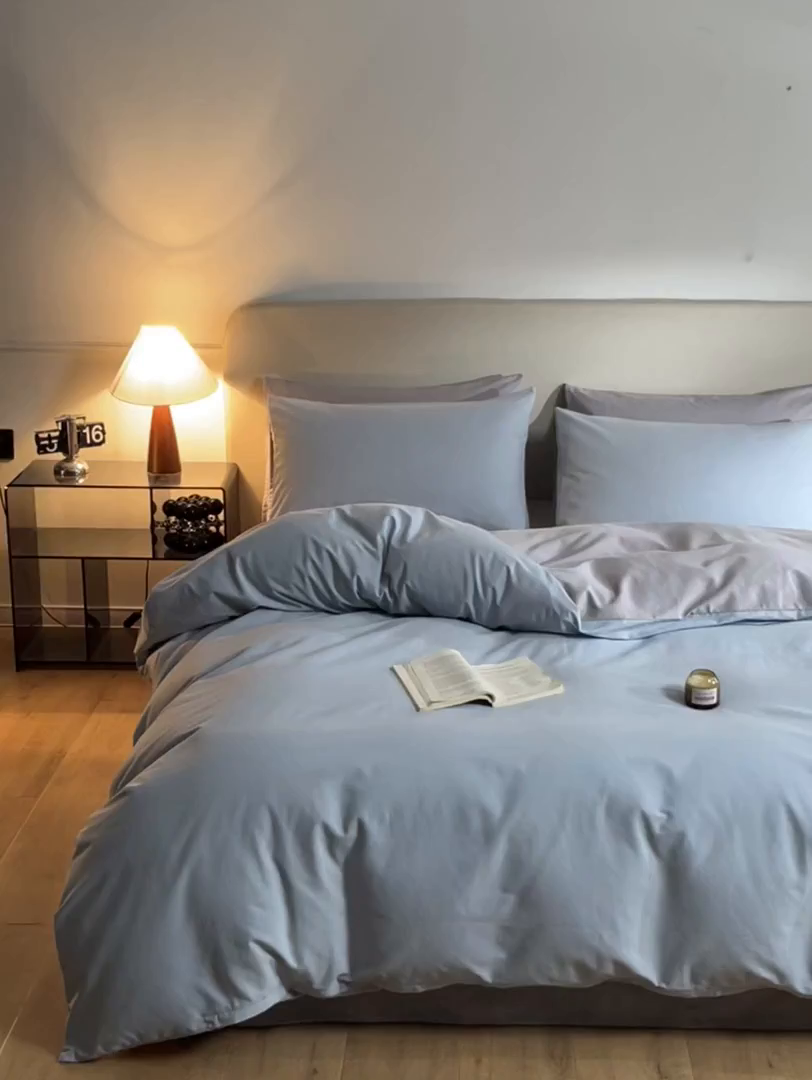 91家纺网 家纺一手货源 找家纺 卓越家纺 2025新款全棉加厚磨毛四件套 海盐芝士