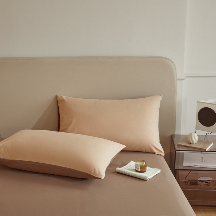 91家纺网 家纺一手货源 找家纺 卓越家纺 2025新款全棉加厚磨毛四件套 栗子奶棕