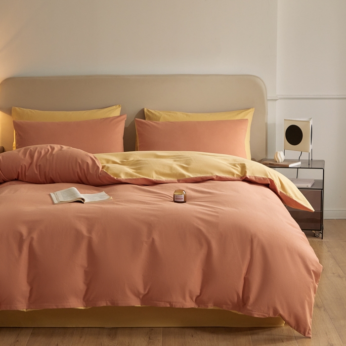 91家纺网 家纺一手货源 找家纺 卓越家纺 2025新款全棉加厚磨毛四件套 蜜糖南瓜