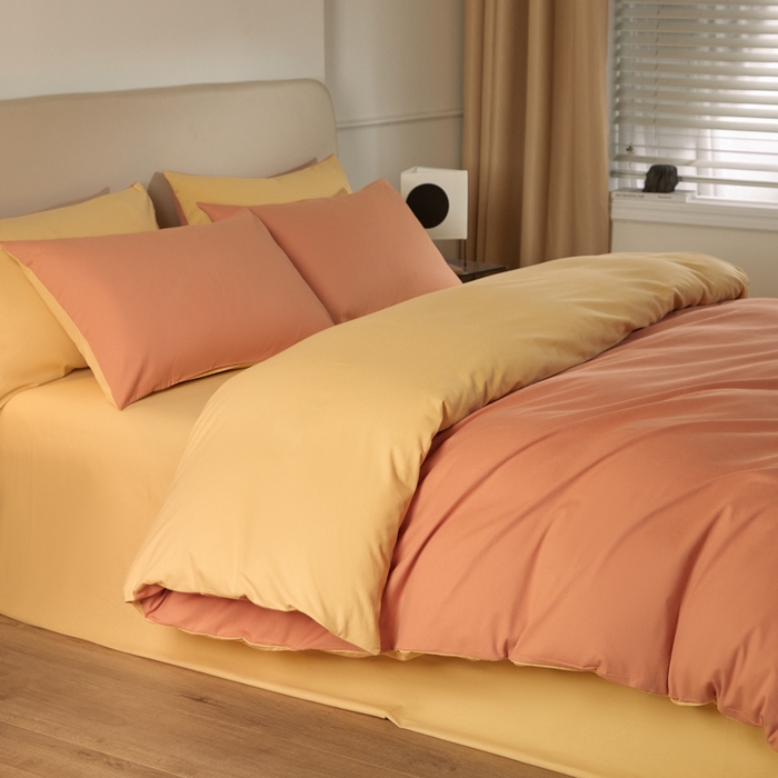 91家纺网 家纺一手货源 找家纺 卓越家纺 2025新款全棉加厚磨毛四件套 蜜糖南瓜