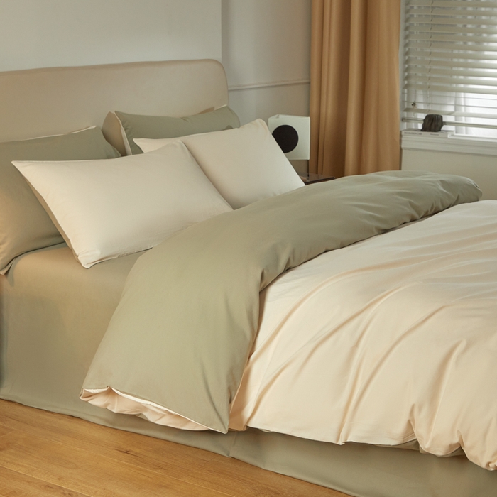 91家纺网 家纺一手货源 找家纺 卓越家纺 2025新款全棉加厚磨毛四件套 香草抹茶