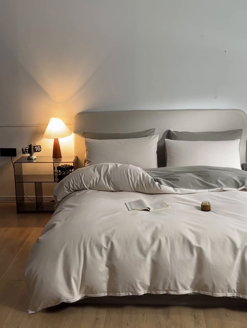 91家纺网 家纺一手货源 找家纺 卓越家纺 2025新款全棉加厚磨毛四件套 香草抹茶