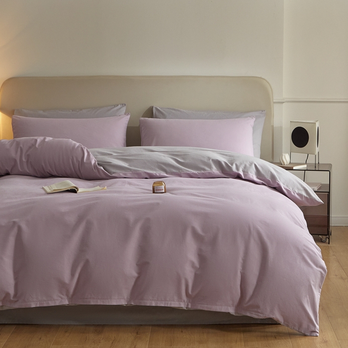 91家纺网 家纺一手货源 找家纺 卓越家纺 2025新款全棉加厚磨毛四件套 星河烟紫