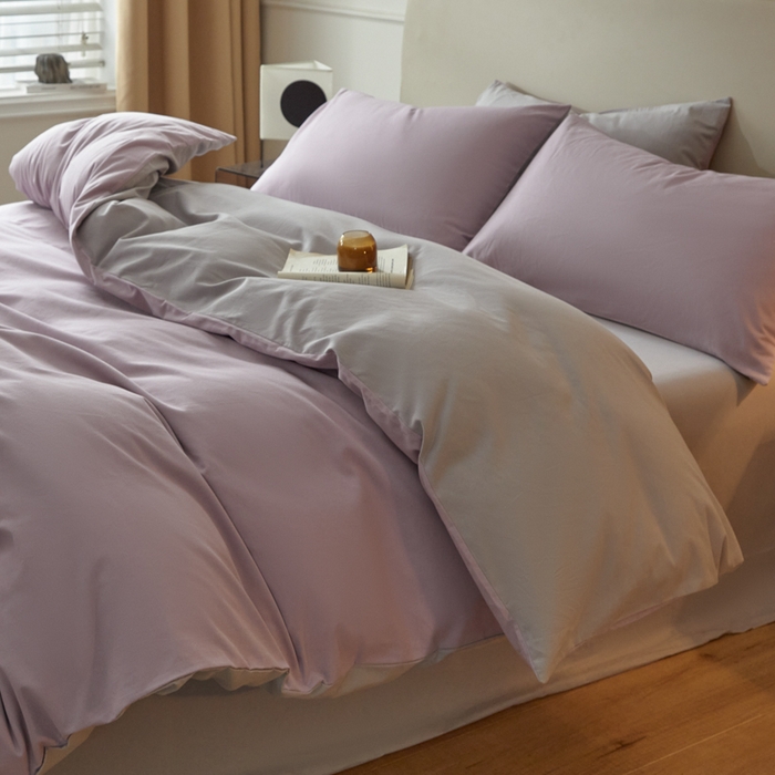 91家纺网 家纺一手货源 找家纺 卓越家纺 2025新款全棉加厚磨毛四件套 星河烟紫