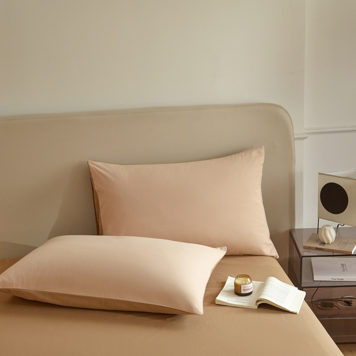 91家纺网 家纺一手货源 找家纺 卓越家纺 2025新款全棉加厚磨毛四件套 榛果摩卡