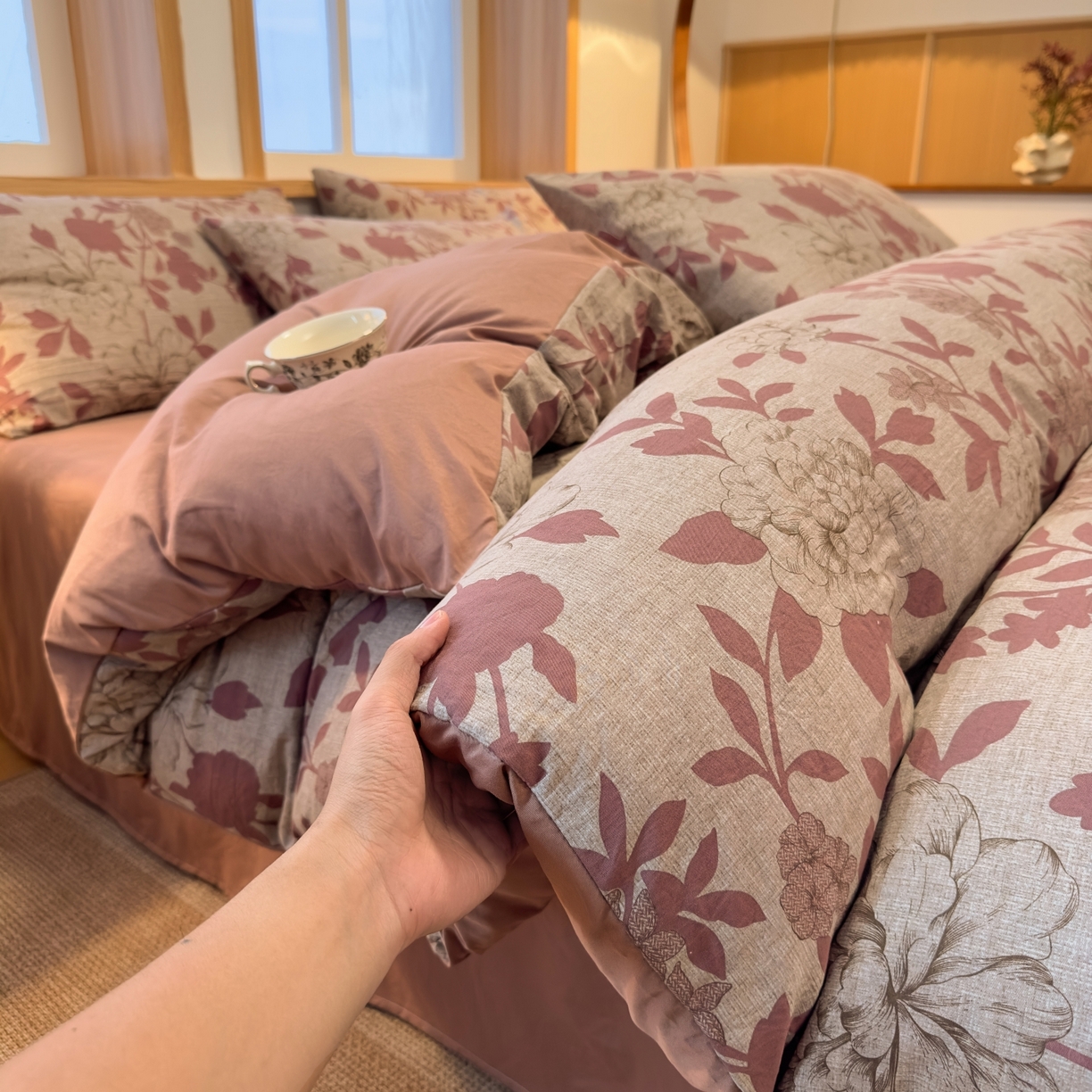 91家纺网 家纺一手货源 找家纺 麦乐迪 2025新款10A抗菌加厚磨毛印花四件套（提供买家秀） 牡丹花开