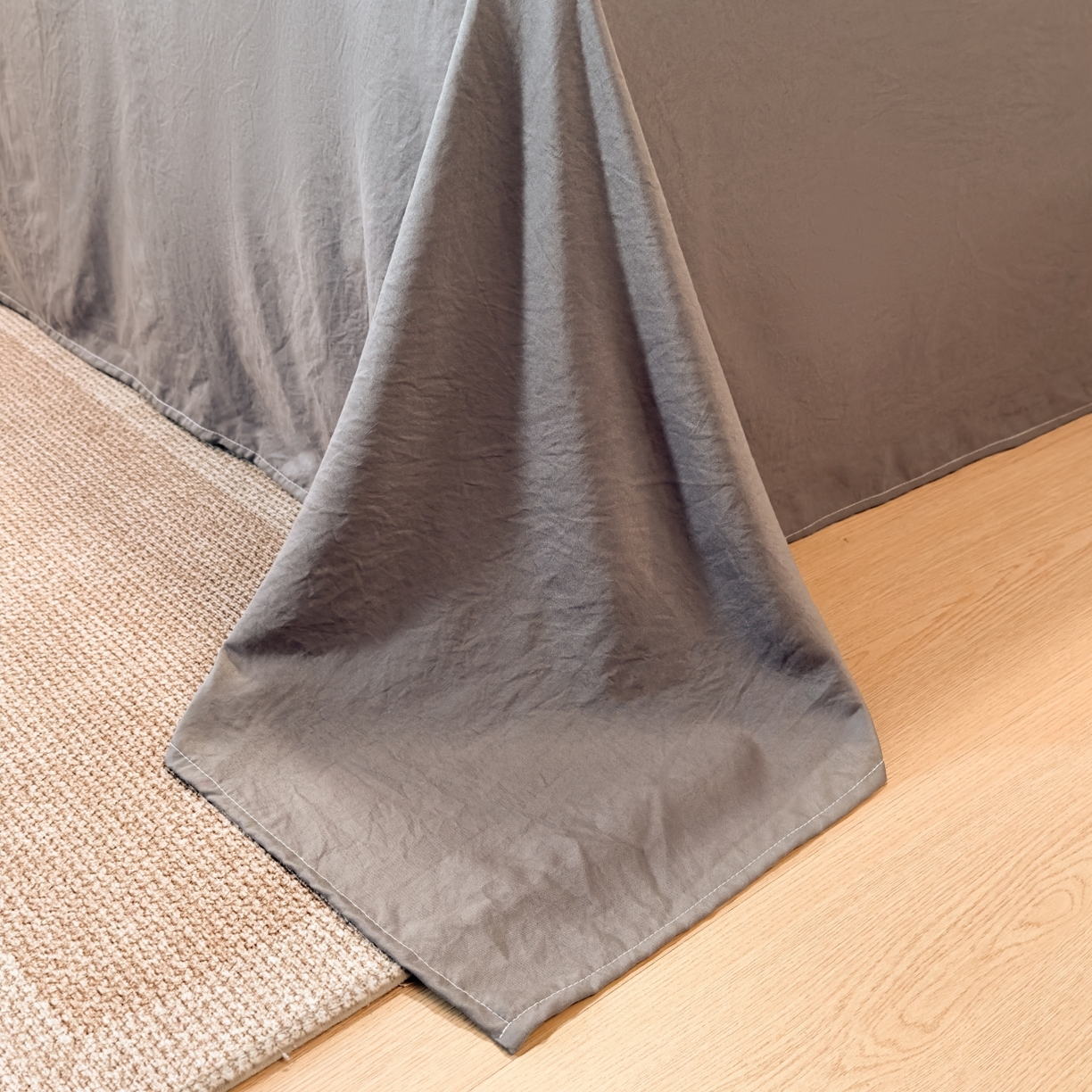 91家纺网 家纺一手货源 找家纺 麦乐迪 2025新款10A抗菌加厚磨毛印花四件套（提供买家秀） 婉花漫布-灰绿