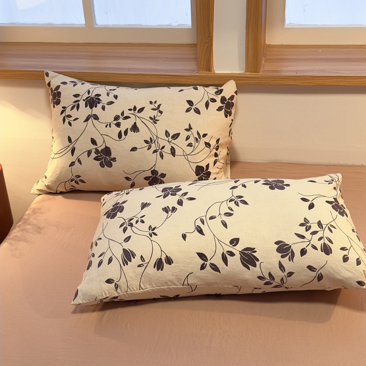 91家纺网 家纺一手货源 找家纺 麦乐迪 2025新款10A抗菌加厚磨毛印花四件套（提供买家秀） 婉花漫布-米灰