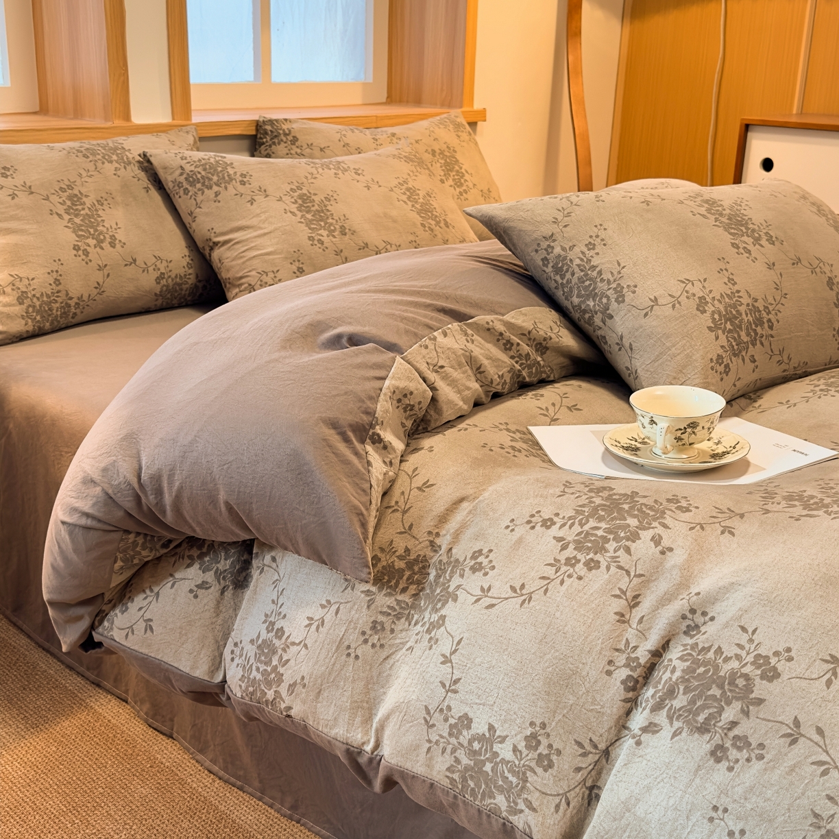 91家纺网 家纺一手货源 找家纺 麦乐迪 2025新款10A抗菌加厚磨毛印花四件套（提供买家秀） 繁花似锦