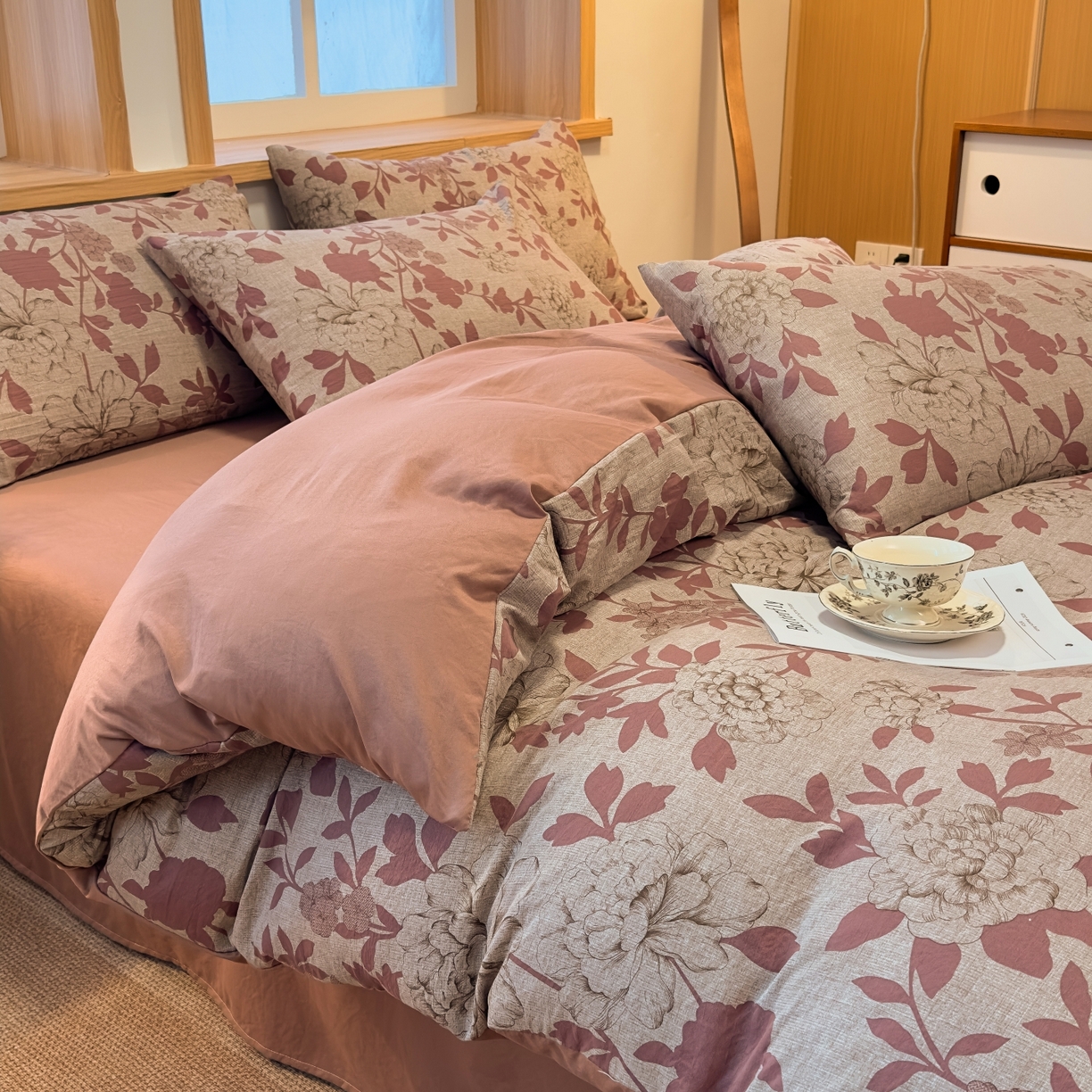 91家纺网 家纺一手货源 找家纺 麦乐迪 2025新款10A抗菌加厚磨毛印花四件套（提供买家秀） 牡丹花开