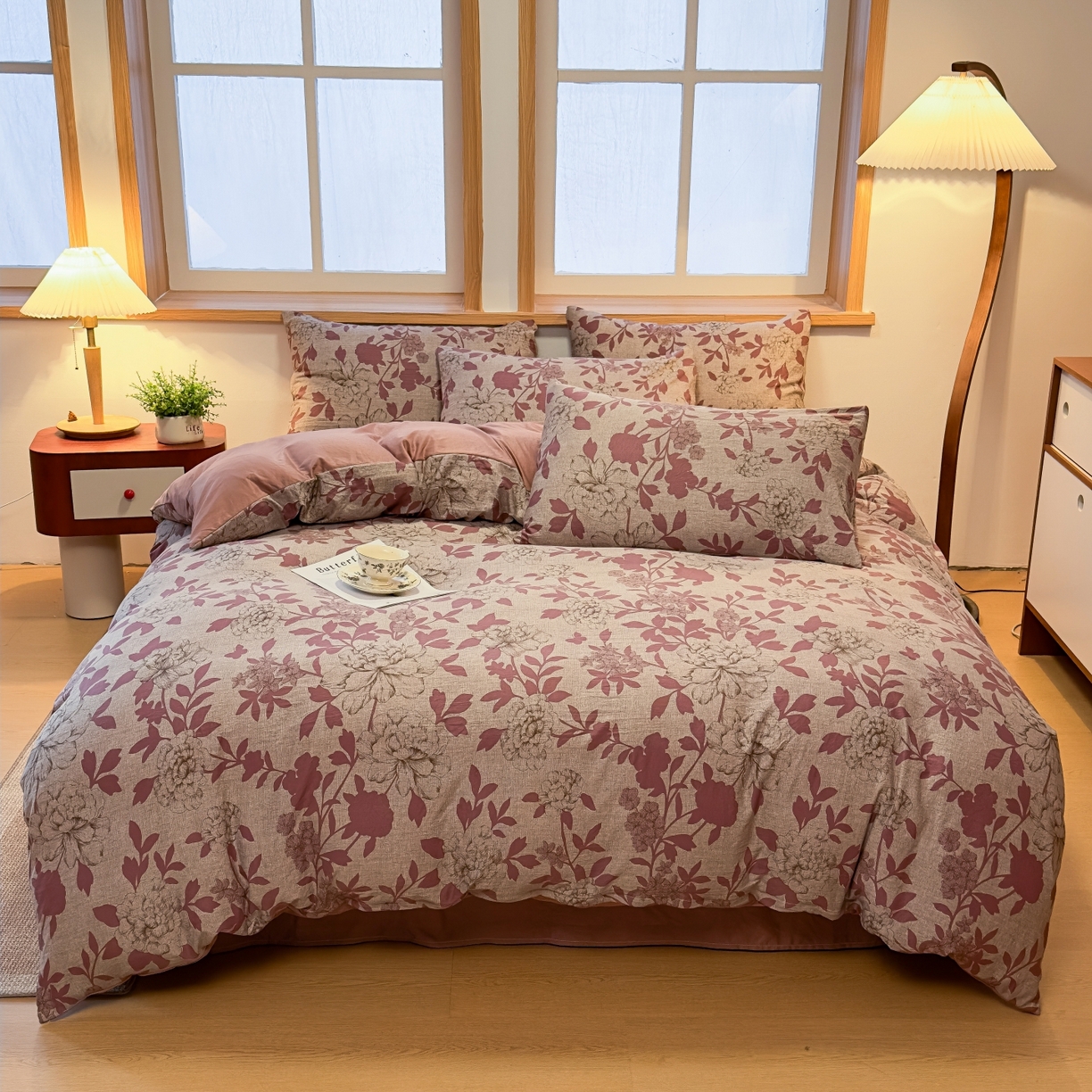 91家纺网 家纺一手货源 找家纺 麦乐迪 2025新款10A抗菌加厚磨毛印花四件套（提供买家秀） 牡丹花开