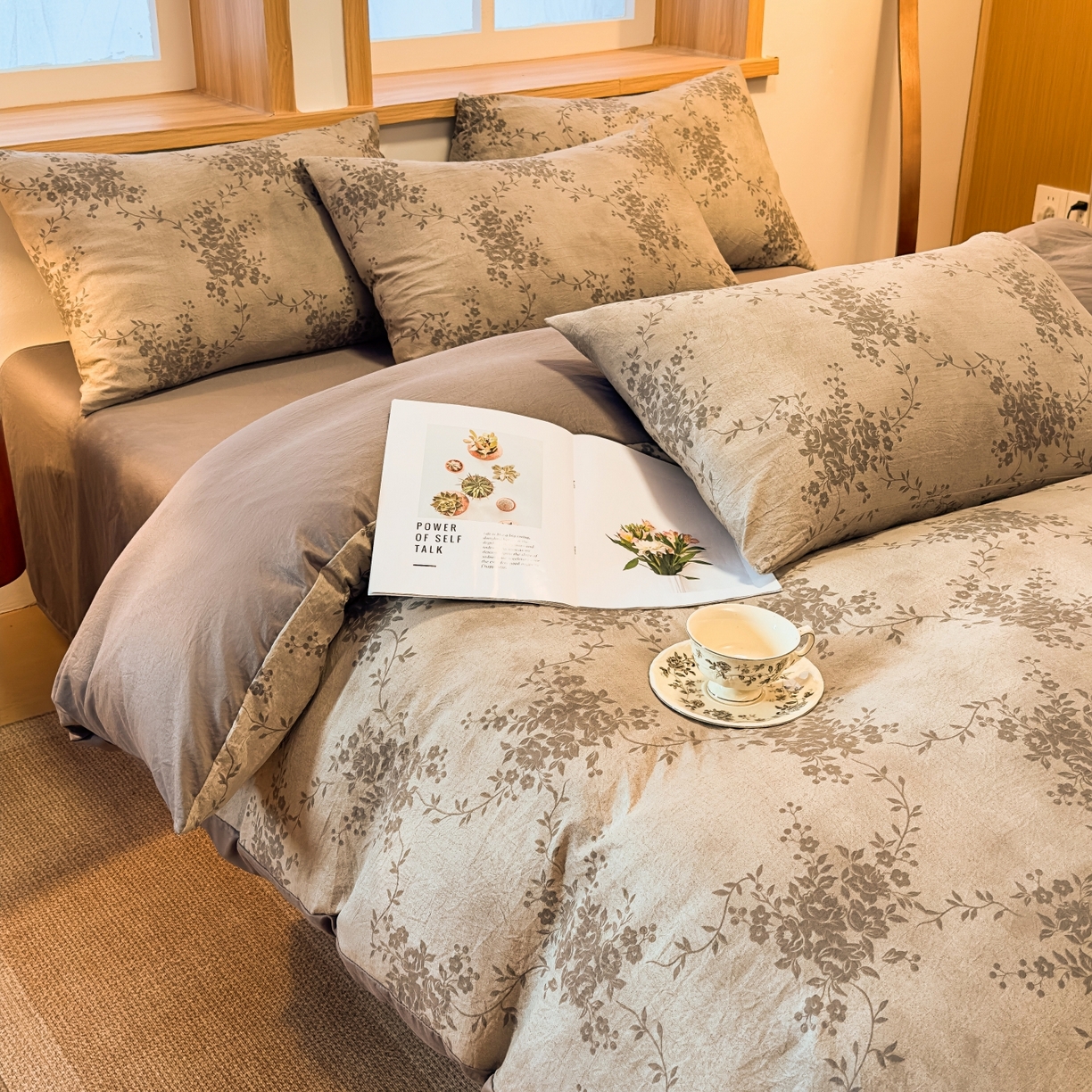 91家纺网 家纺一手货源 找家纺 麦乐迪 2025新款10A抗菌加厚磨毛印花四件套（提供买家秀） 繁花似锦