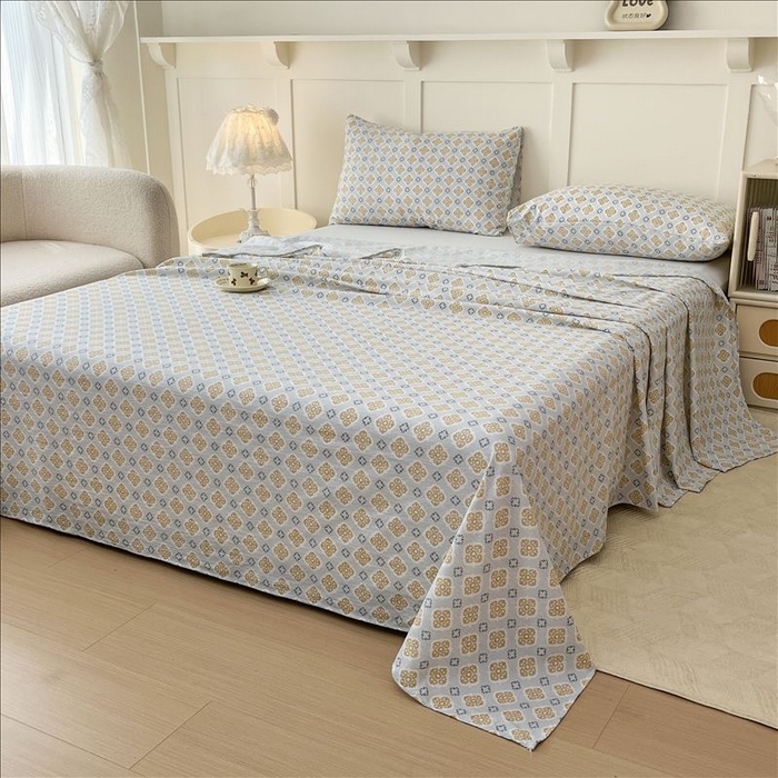 91家纺网 家纺一手货源 找家纺 （总）麦乐迪 2025新款A类云感双层纱印花床单