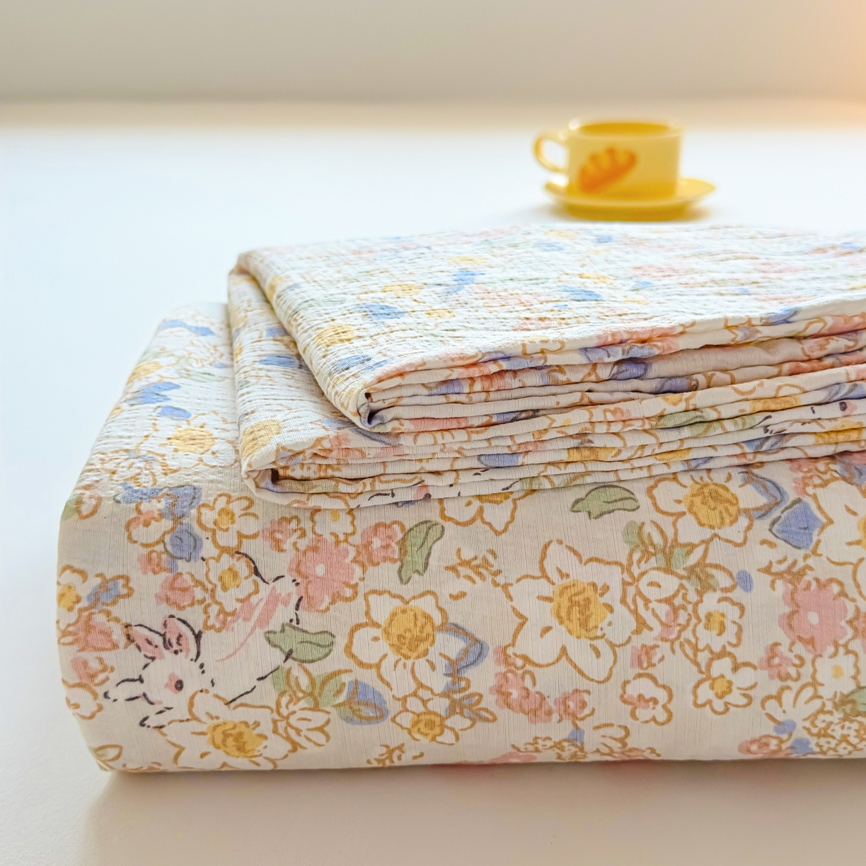 91家纺网 家纺一手货源 找家纺 （总）麦乐迪 2025新款A类云感双层纱印花床单