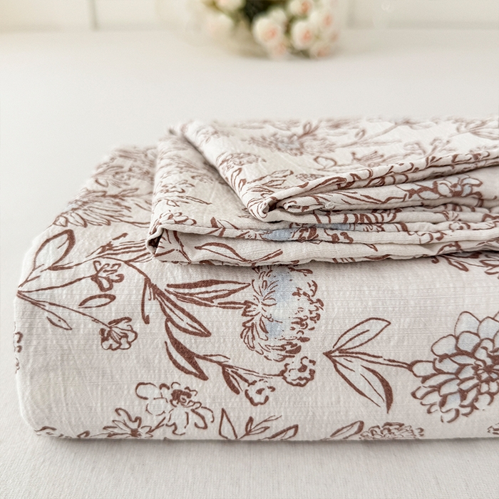 91家纺网 家纺一手货源 找家纺 （总）麦乐迪 2025新款A类云感双层纱印花床单