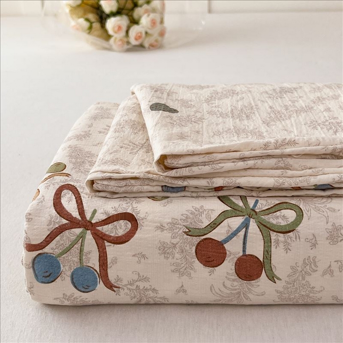 91家纺网 家纺一手货源 找家纺 （总）麦乐迪 2025新款A类云感双层纱印花床单