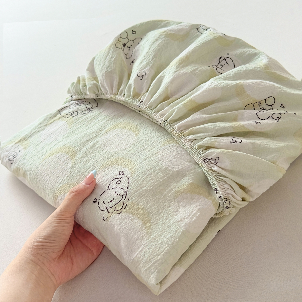 91家纺网 家纺一手货源 找家纺 （总）麦乐迪 2025新款A类云感双层纱印花床笠